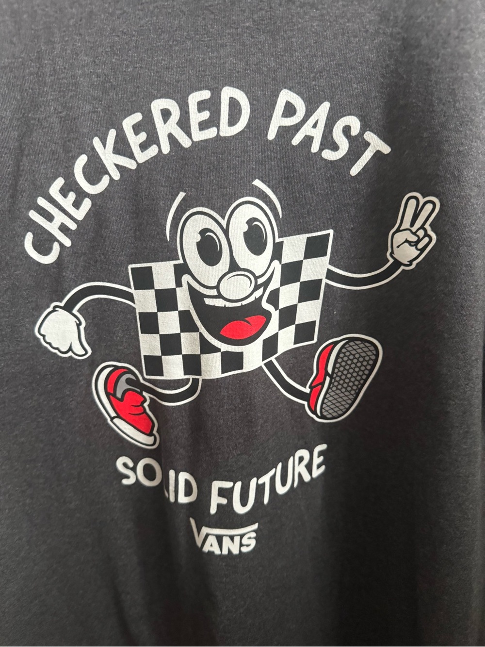 🌟 4 for $20 Sale!! 
Vans Black Graphic Checkered Mascot Tee with Red Accents